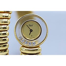 Chopard, 18 Karat Gold, Diamond, and Ruby 'Happy Diamond' Watch
