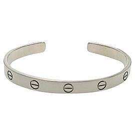 Cartier 18K White Gold Love Cuff Bracelet Size 19