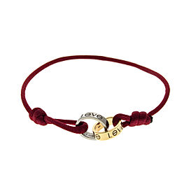 Cartier Love Rose & White Gold Red Cord Bracelet