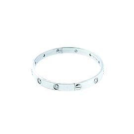 Cartier 18K White Gold 4 Diamonds Love Bracelet 18