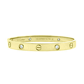 Cartier Love Bracelet Yellow Gold with 4 Diamonds Size 15