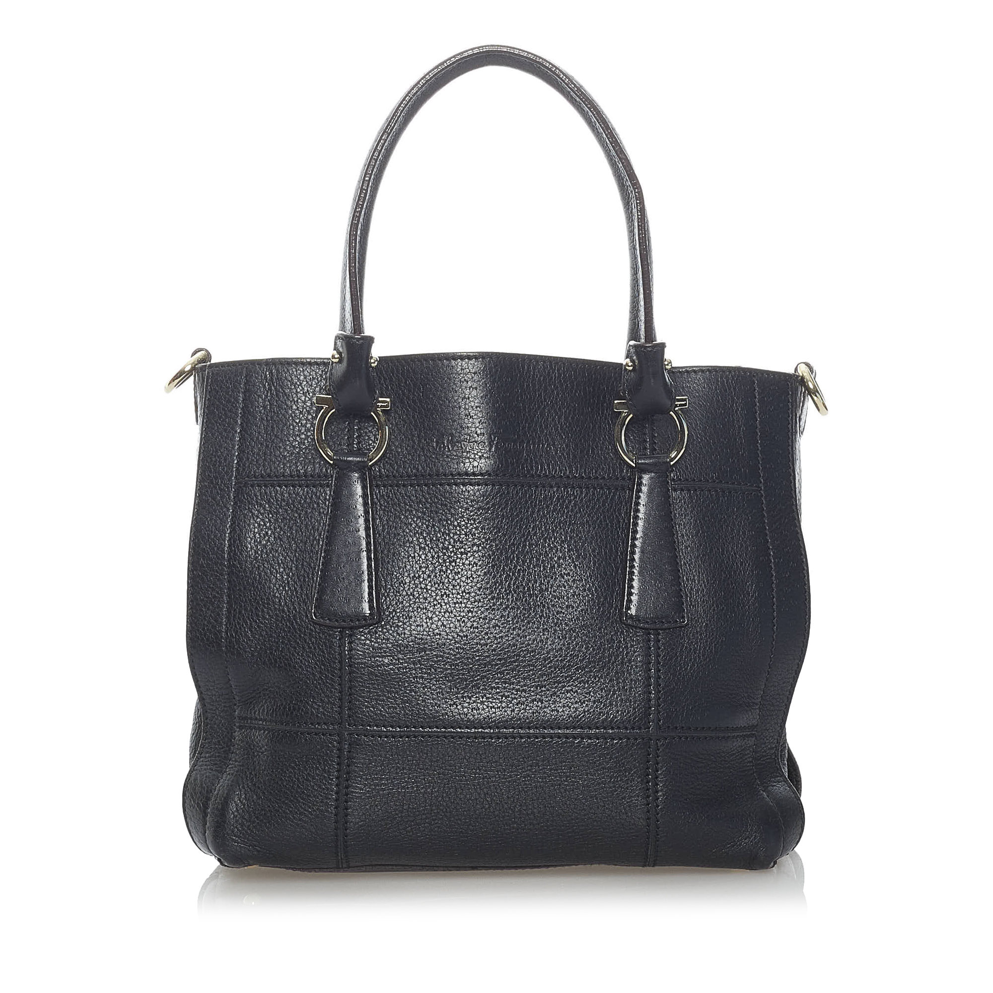 Ferragamo Gancini Leather Satchel
