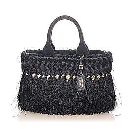 Prada Fringes Raffia Satchel