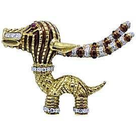 Tiffany & Co. Aldo Cippulo, Diamond, Ruby and Enamel Antelope Brooch