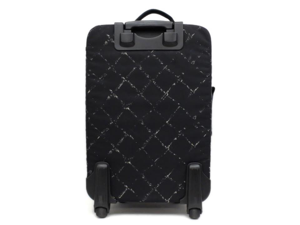 Chanel 233110 Line Rolling Trolley Luggage Suitcase Carry on Black Nylon Weekend Travel Bag Chanel Buy at TrueFacet
