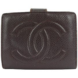 Chanel Burgundy Caviar Leather CC Wallet 6ccs111