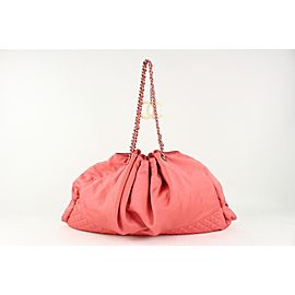 Chanel XL Pink Quilted Satin Hobo Chain Bag 1025c19
