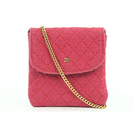 Chanel Micro Quilted Red Mini Classic Flap Chain Bag or Necklace 272ccs216