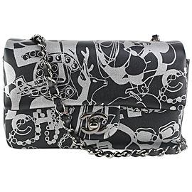 Chanel Limited Black x Silver Lambskin Mini Classic Flap Crossbody 216c30
