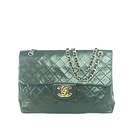 Chanel Classic Flap XL Extra Large Quilted Maxi 5c717 Dark Brown Lambskin Leather Shoulder Bag
