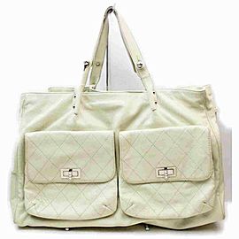 Chanel Extra Large Travel Shopper 860101 White Caviar Leather Tote