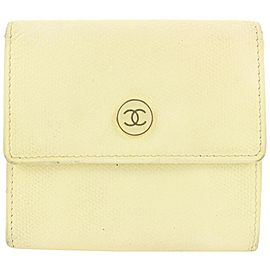 Chanel Ivory Leather CC Button Line Compact Wallet 57ccs115