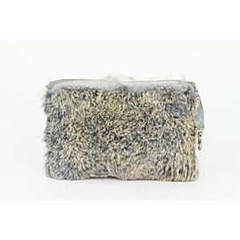 Chanel Grey Rabbit Lapin Fur Pochette 1C1228