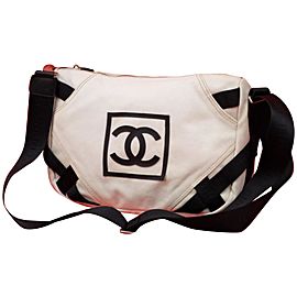 Chanel Bicolor Cc Logo Sports 233994 Natural White Canvas Messenger Bag