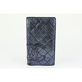 Chanel Metallic Grey Quilted Cambon Long Flap Wallet 123c34