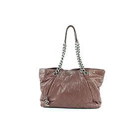 Chanel Quilted Mauve Charm Chain Tote 7ce0104 Burgundy Leather Shoulder Bag