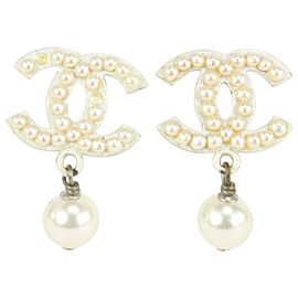 Chanel 03A Pearl CC Drop Earrings 20ACS719