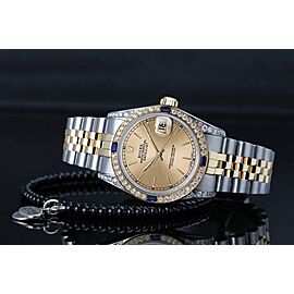 Women's Rolex Datejust Two Tone Jubilee Champagne Index Dial Bezel + Lugs + Sapphire