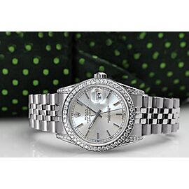 Rolex 31mm Datejust Silver Index Dial Diamond Bezel & Lugs Stainless Steel Ladies Watch