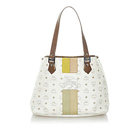 MCM Lion Visetos Leather Tote Bag