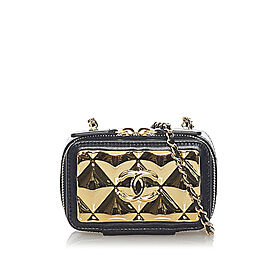 Chanel Golden Plate Lambskin Leather Vanity Case