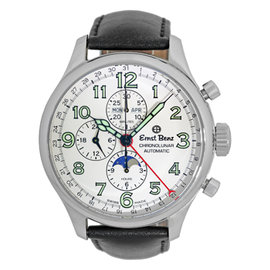 Ernst Benz "Chronolunar" Automatic Stainless Steel Mens Strap Watch 47mm