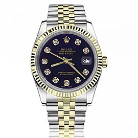 Rolex 36mm Datejust Purple Dial with Diamonds 18k Yellow Gold & Stainless Steel Jubilee Watch