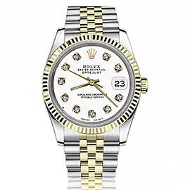 Rolex 36mm Datejust White Diamond Dial Jubilee Bracelet