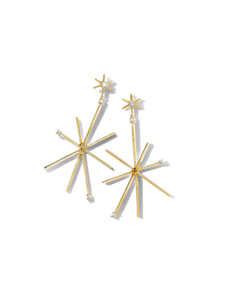 Piece Star Drop Earrings - Large
