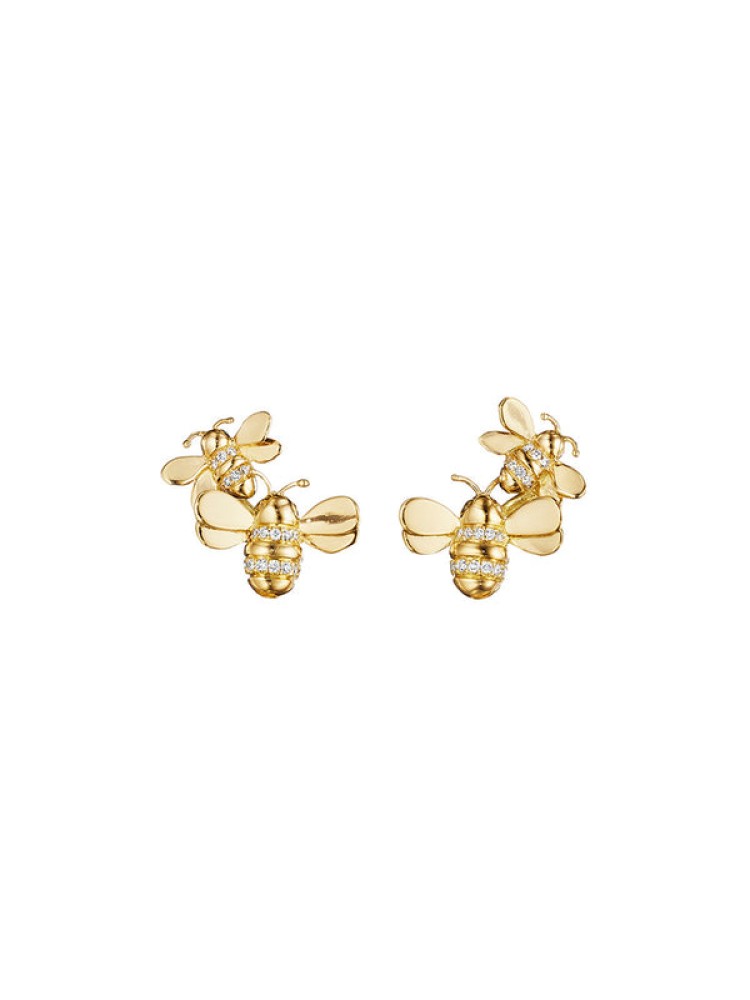 Wonderland Bumble Bee Climber Earrings