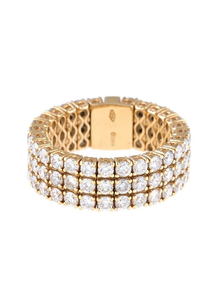 Stretch Collection 18K Yellow Gold Diamonds Ring
