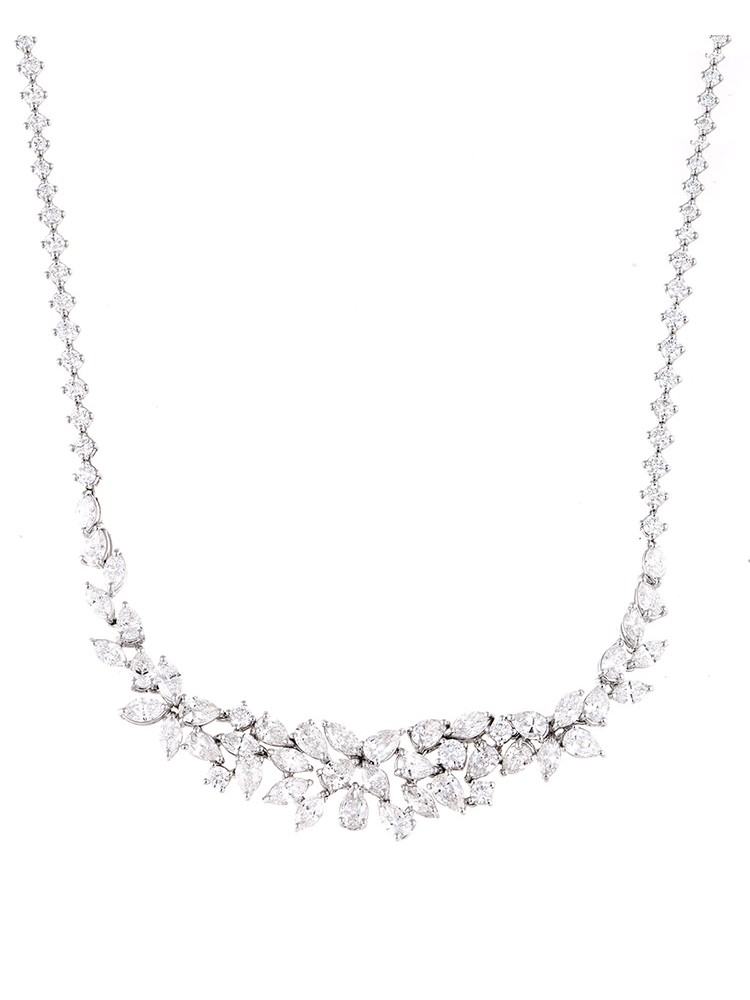 Unique Collection 18K White Gold Diamonds Necklace