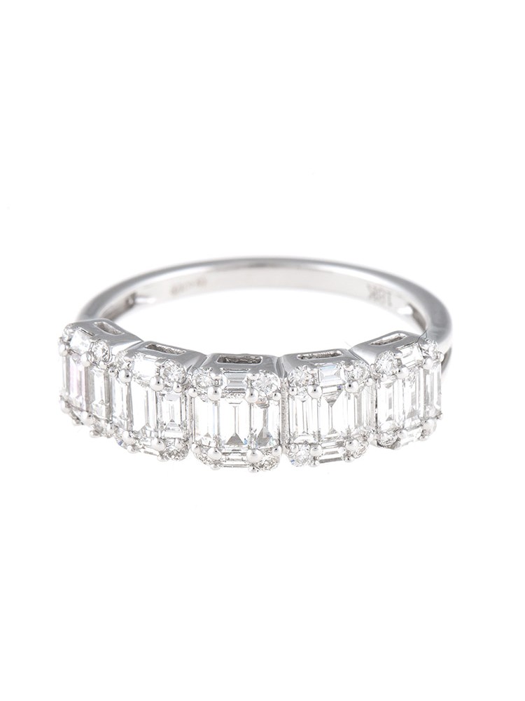 Mosaic Collection 18K White Gold Diamonds Ring