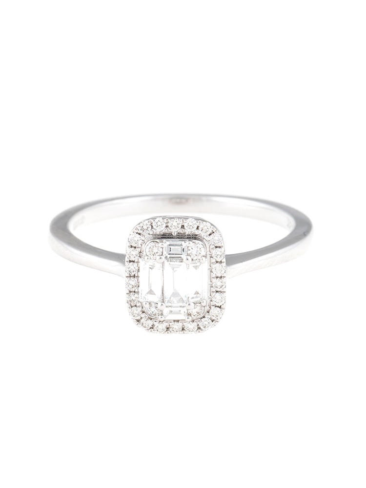 Mosaic Collection 18K White Gold Diamonds Ring