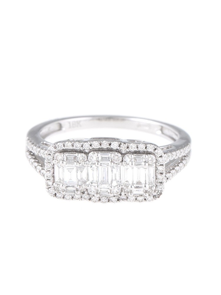 Mosaic Collection 18K White Gold Diamonds Ring