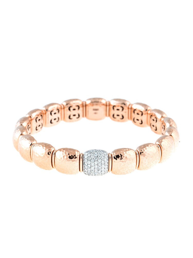 Stretch Collection 18K Two Tone Gold Diamonds Bracelet