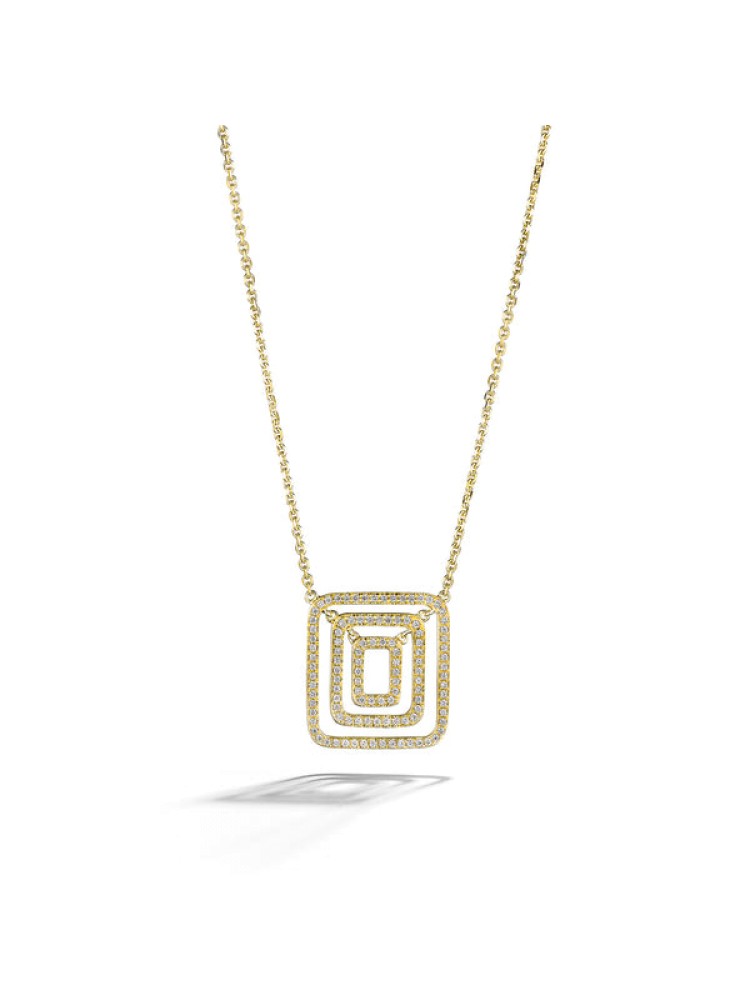 Piece Square Swing Diamond Necklace - Small