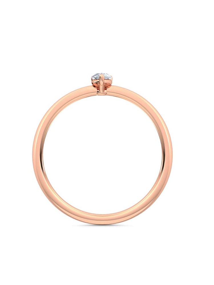 0.25 Ct Pear Cut Petite Lab Grown Diamond Ring in 14K Rose Gold 