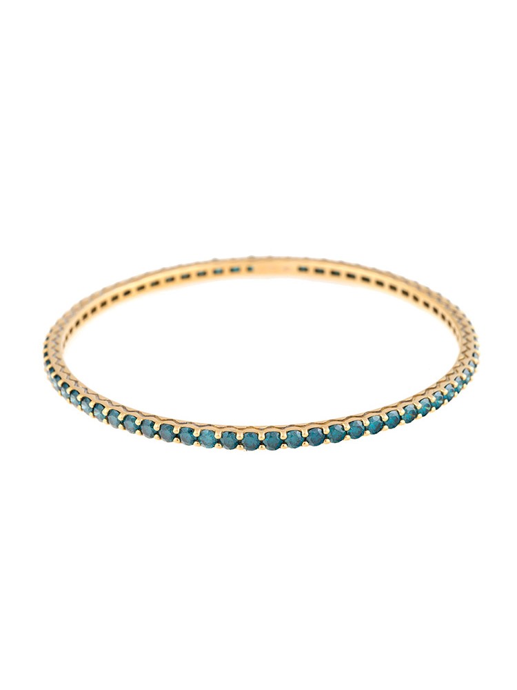 18K Yellow Gold Handset Blue Diamonds Pesak Bracelet