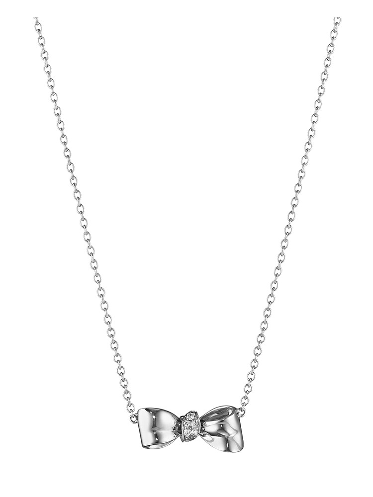 18K Gold Mini Knot Bow Necklace