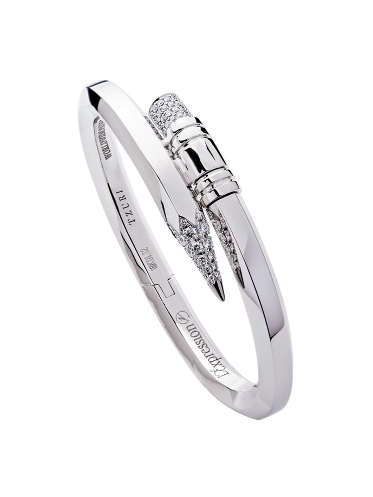 TZURI White Gold Large Signature Bracelet