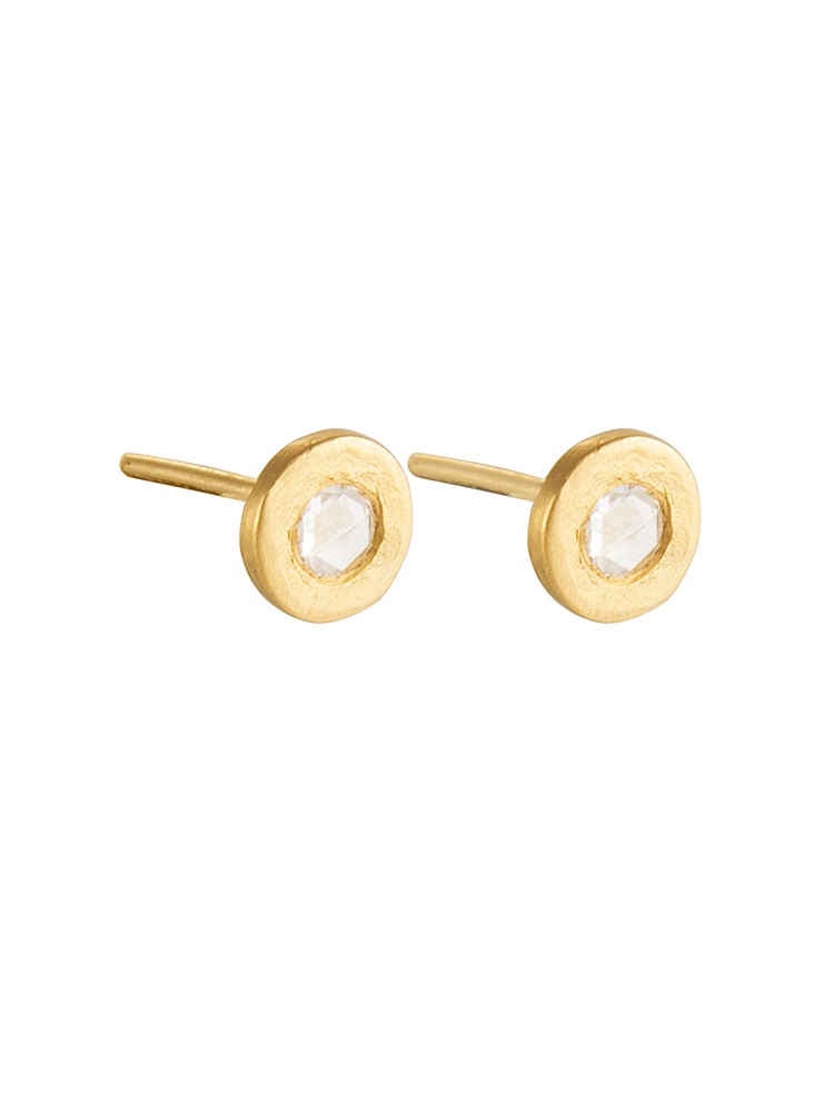 Yossi Harari Jewelry Roxanne 24k Gold Rose-Cut Diamond Mica Stud Earrings