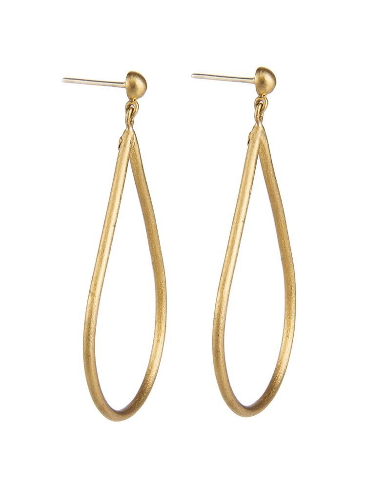 Yossi Harari Jewelry 24k Gold Jane Oval Earrings 