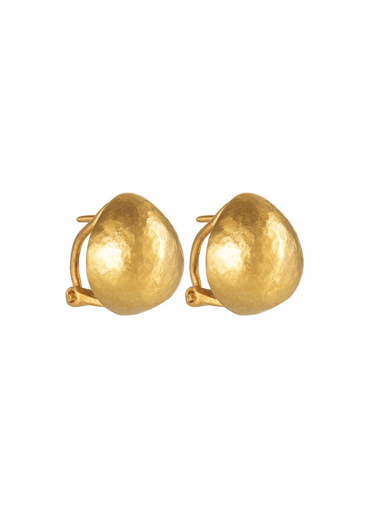 Yossi Harari Jewelry 24k Gold Small French Clip Roxanne Earrings