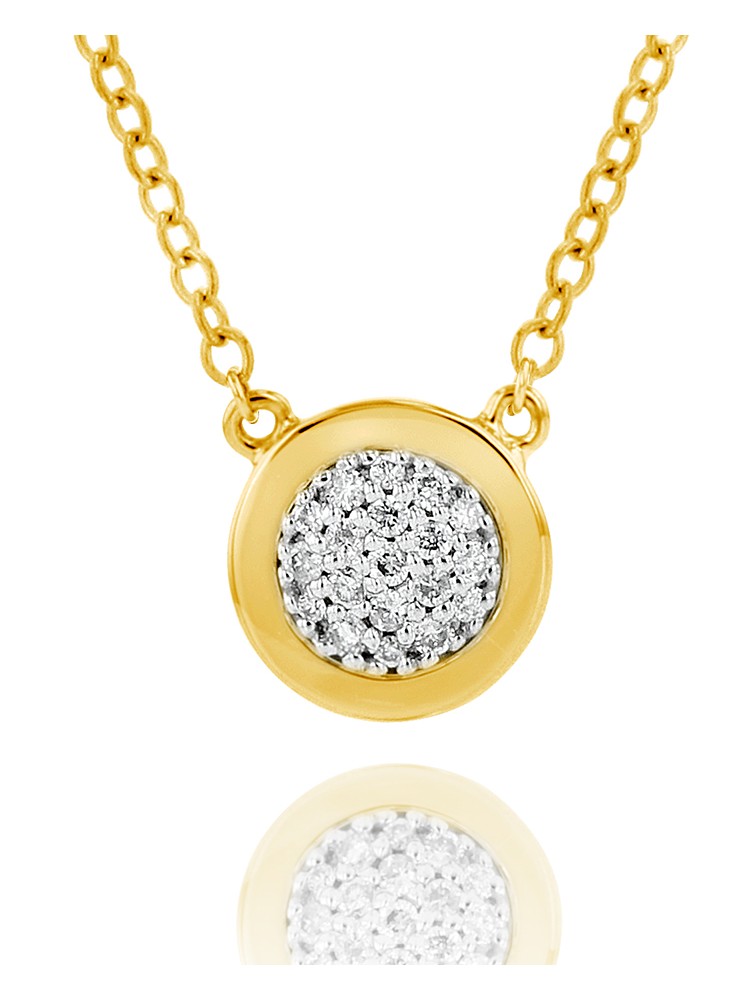 Yellow Gold Micro Infinity Plate Necklace