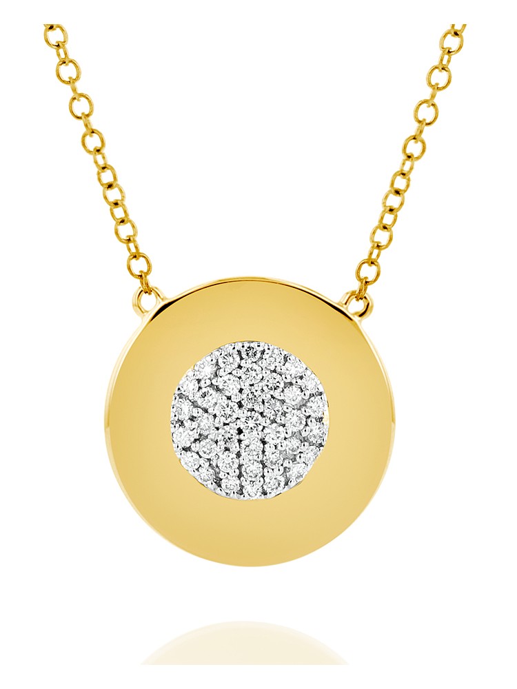 Yellow Gold Infinity Plate Necklace
