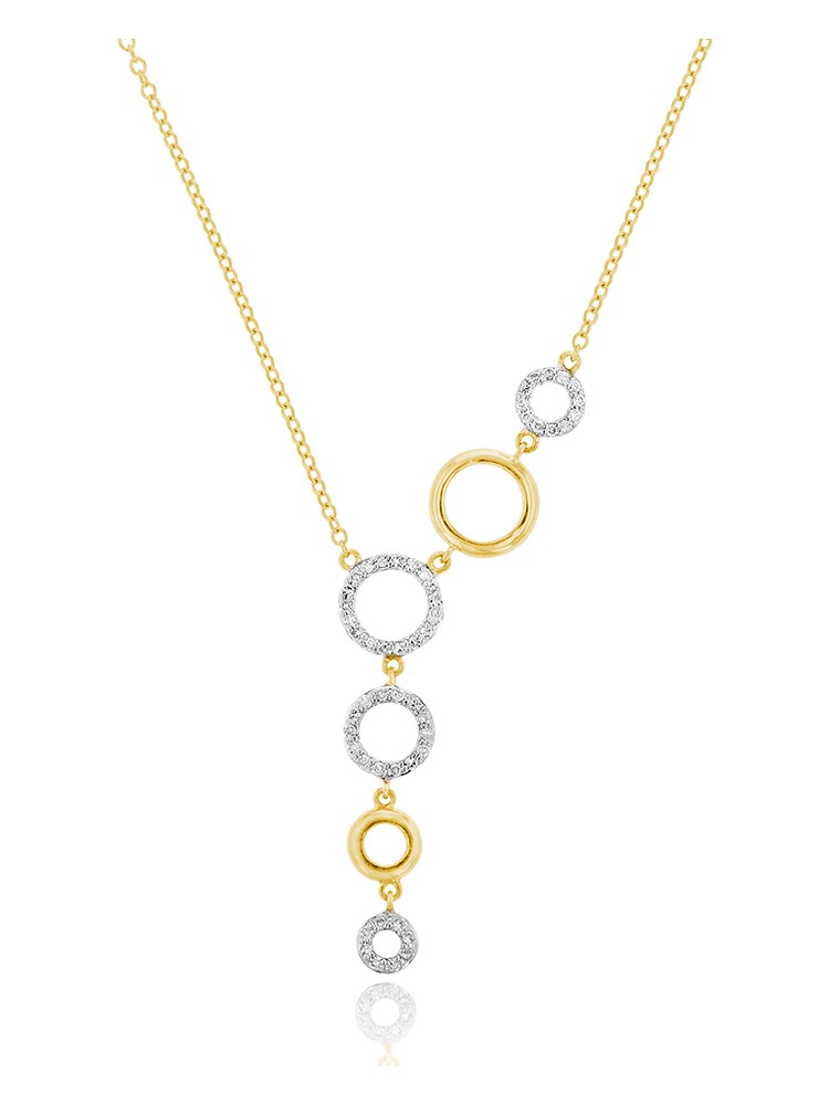Yellow Gold Graduated Open Infinity Necklace