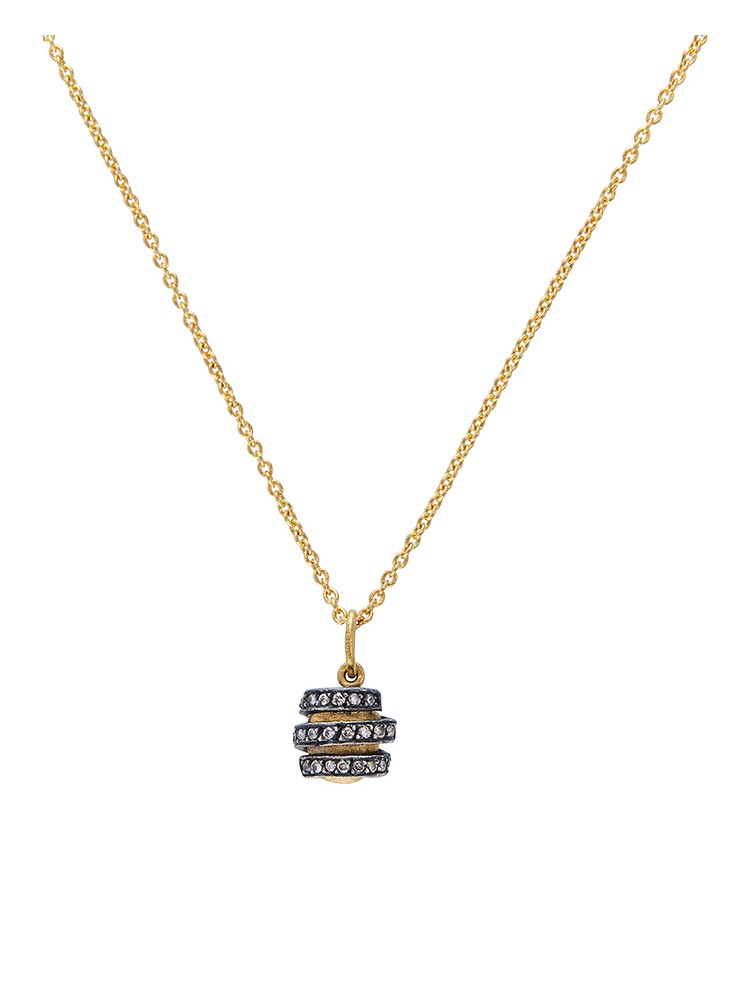 24k Gold Diamond Spiral Roxanne Pendant