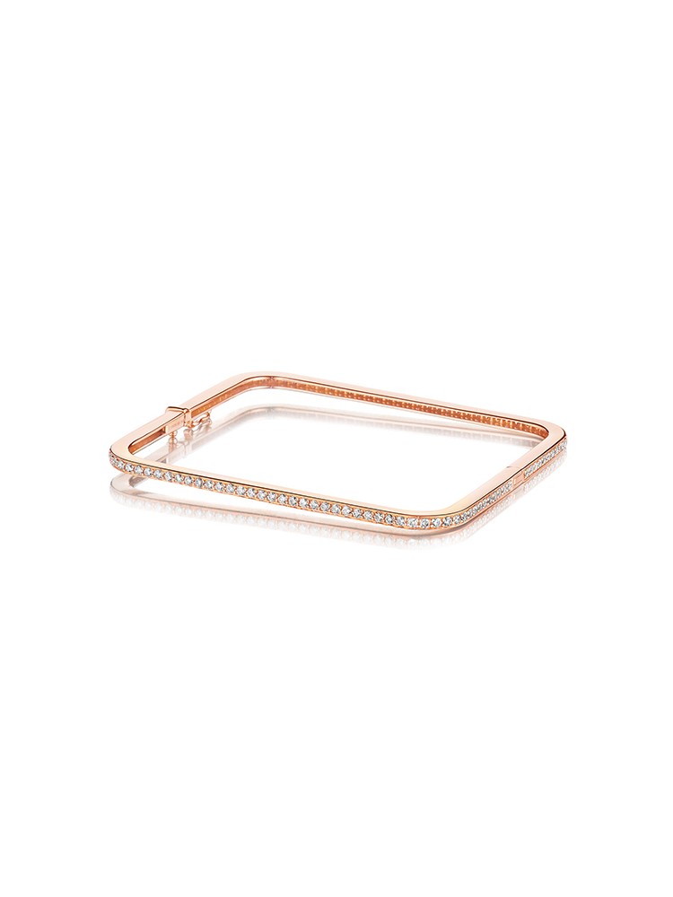Piece Square Diamond Bangle
