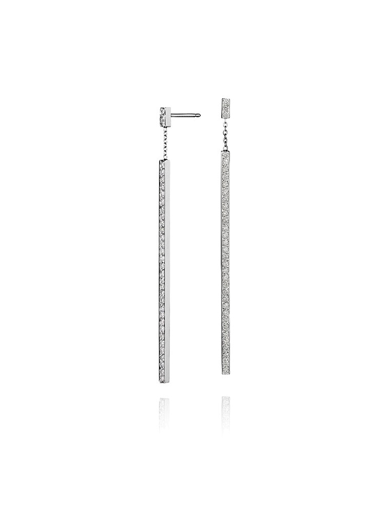 Piece Stick Diamond Earrings